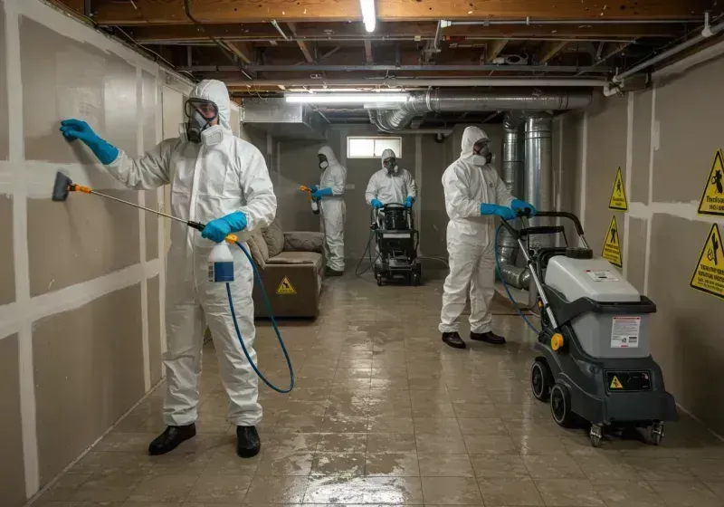 Basement Moisture Removal and Structural Drying process in Pine Level, NC